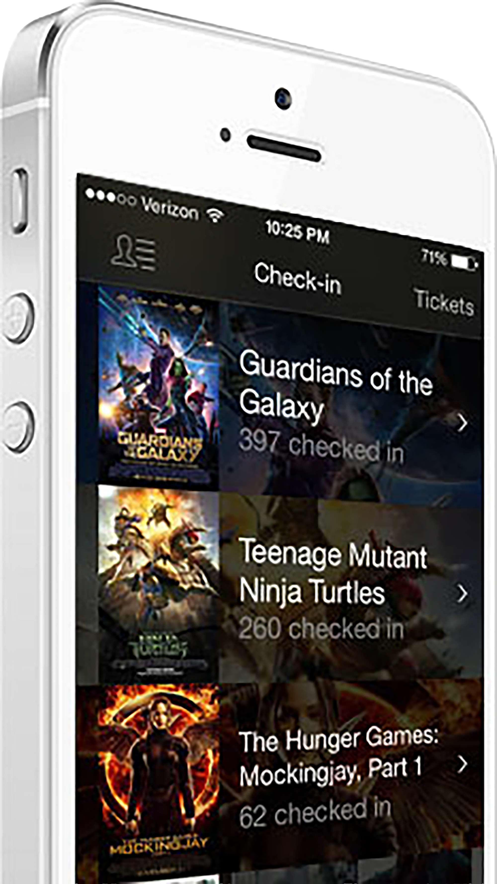 Movies Now! countdown and hype features on phone